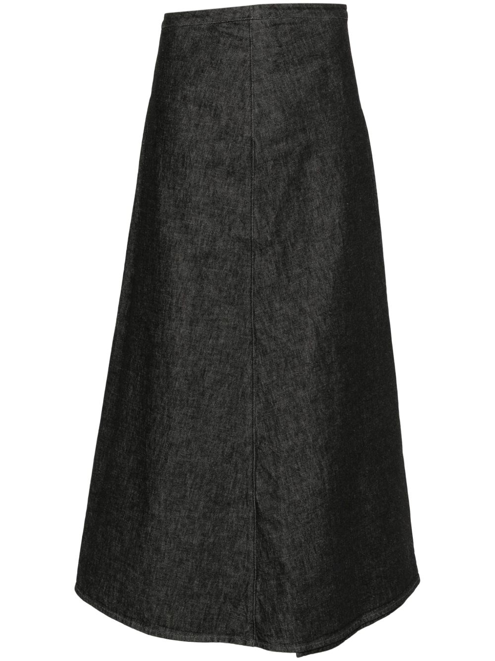 Yohji Yamamoto 褶饰细节A字半身裙 - 黑色