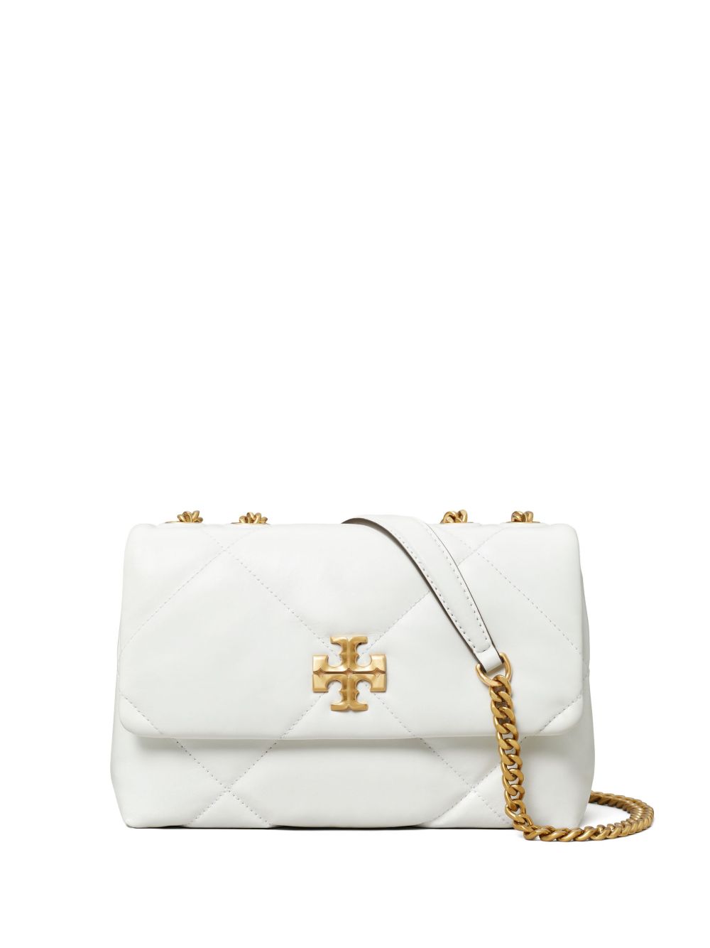 Tory Burch Kira 菱纹绗缝小号两用单肩包 - 白色