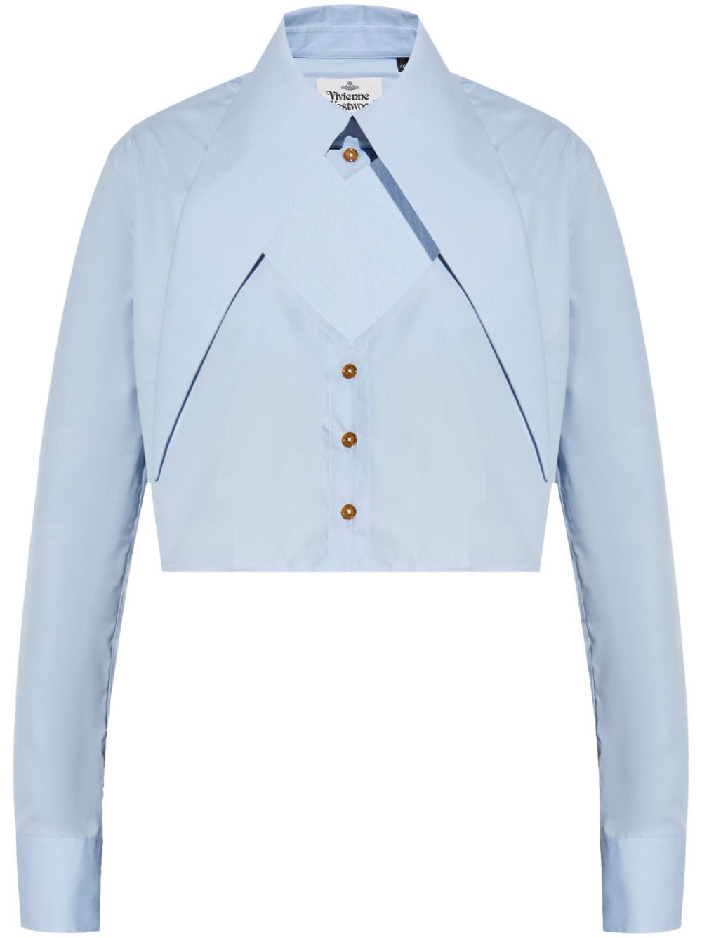 Vivienne Westwood Cut-off Heart 短款衬衫 - 蓝色