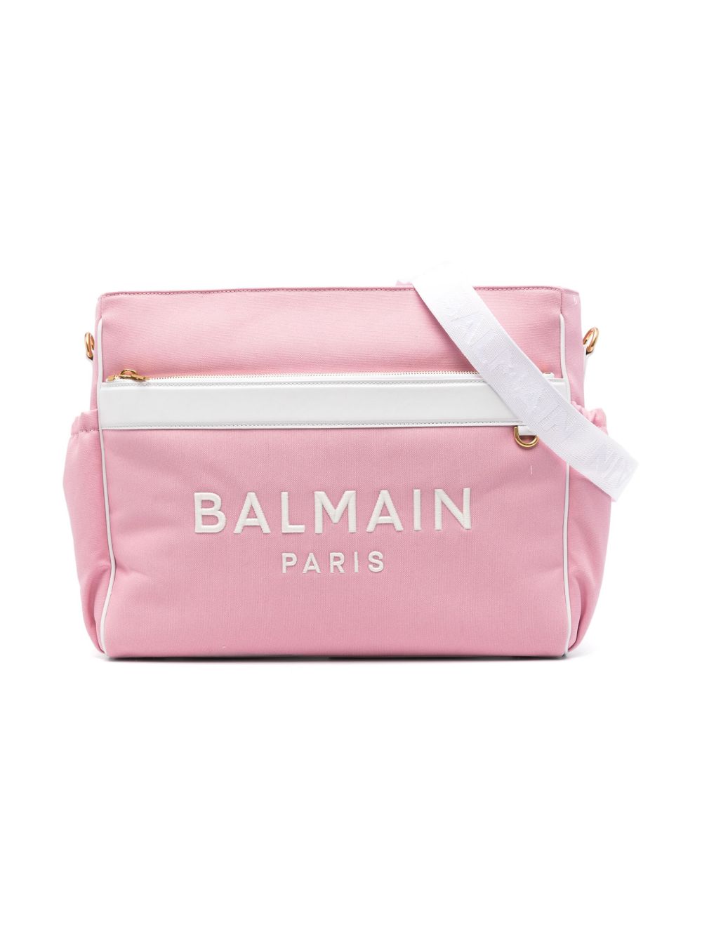 Balmain Kids logo刺绣帆布母婴包 - 粉色