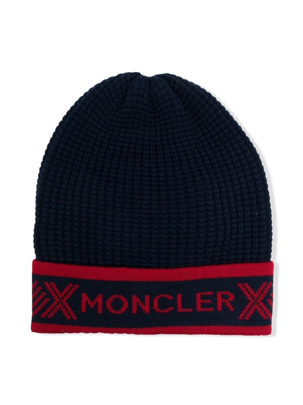 Moncler Enfant 盟可睐 Enfant 初剪羊毛针织套头帽 - 蓝色
