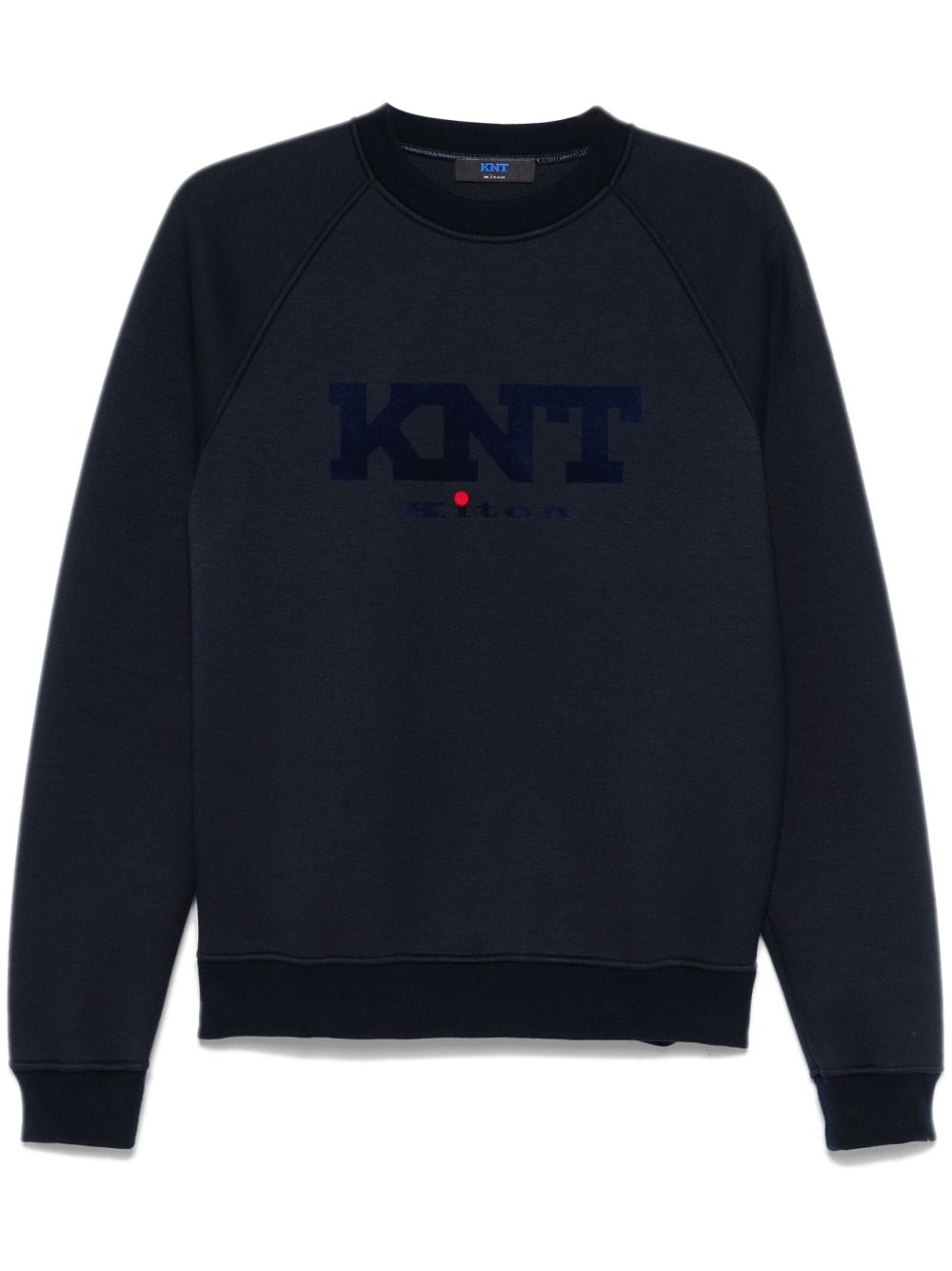 Kiton logo植绒卫衣 - 蓝色