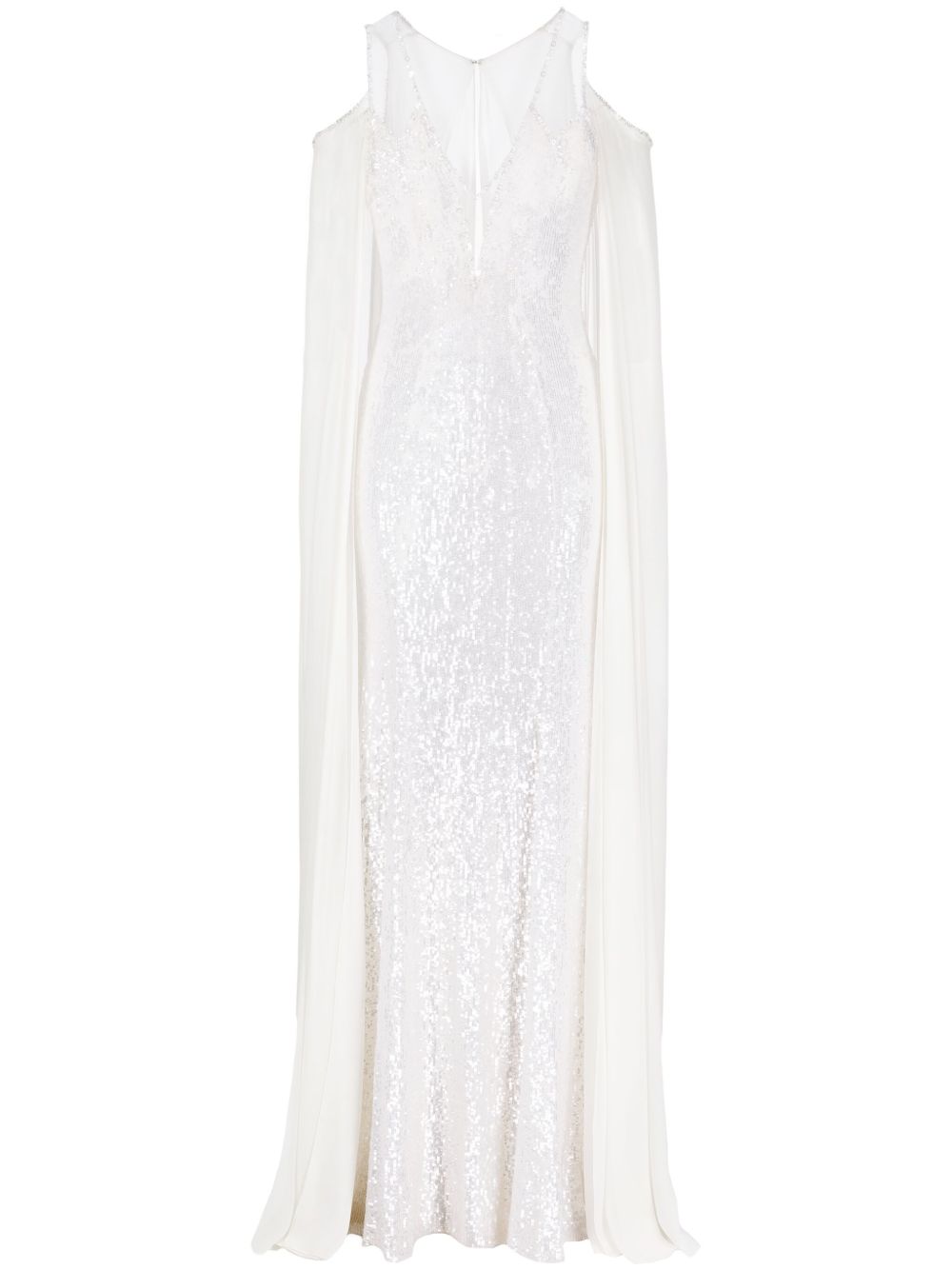 Jenny Packham Maria 亮片缀饰连衣裙 - 白色