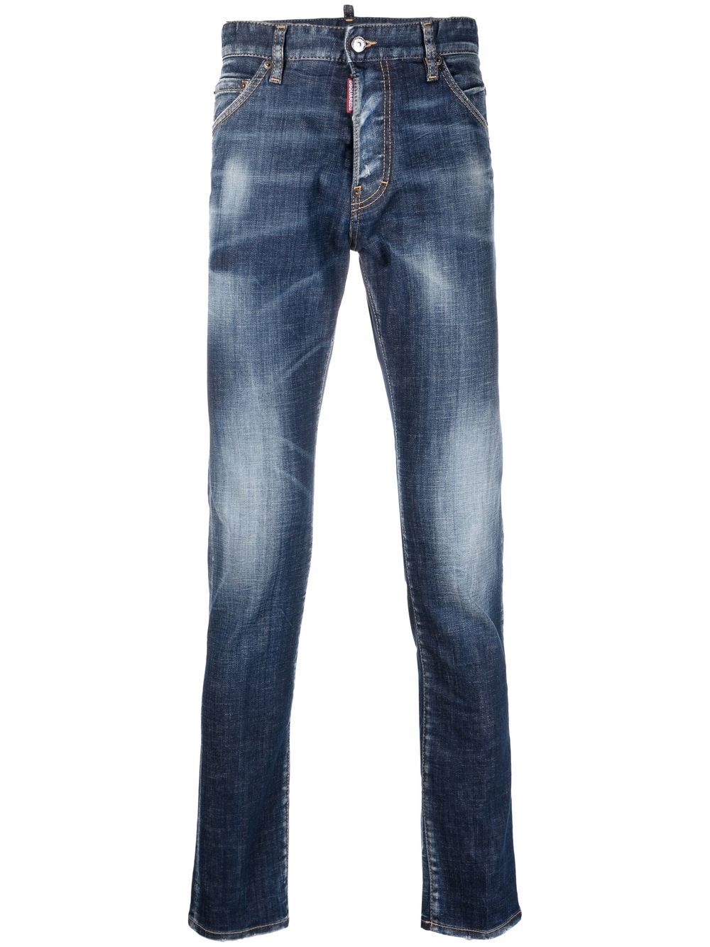 DSQUARED2 D2次方 漂白效果修身牛仔裤 - 蓝色