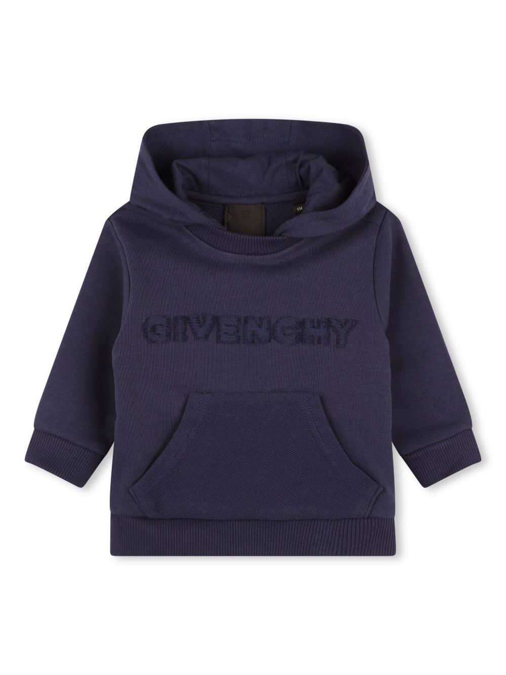 Givenchy Kids logo贴花口袋连帽衫 - 蓝色