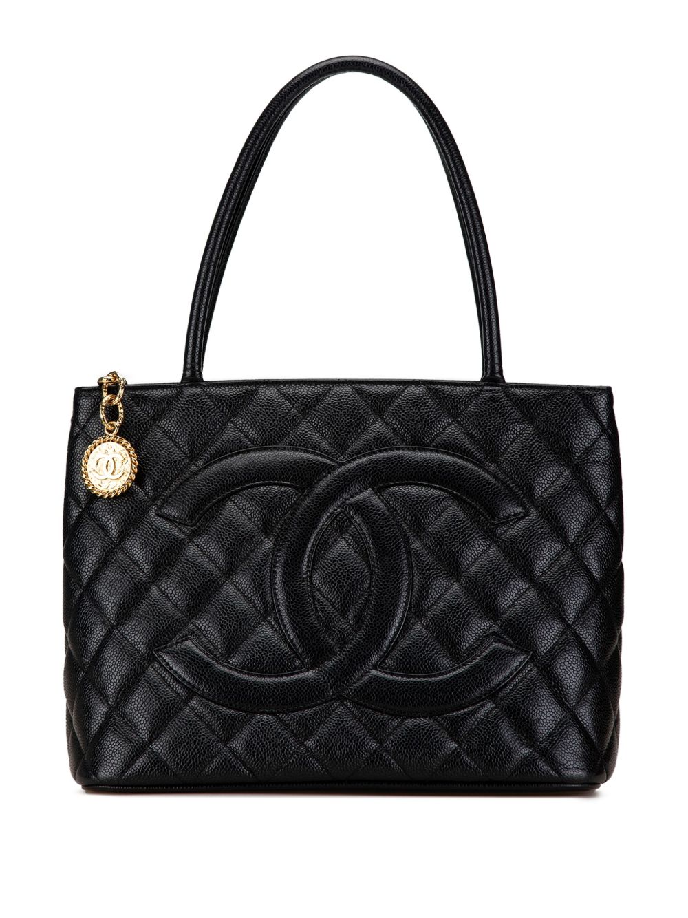 CHANEL Pre-Owned Caviar Medallion 手提包（2005-2006年典藏款） - 黑色