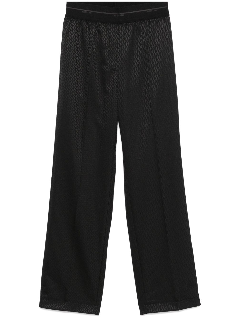 Helmut Lang logo提花长裤 - 黑色