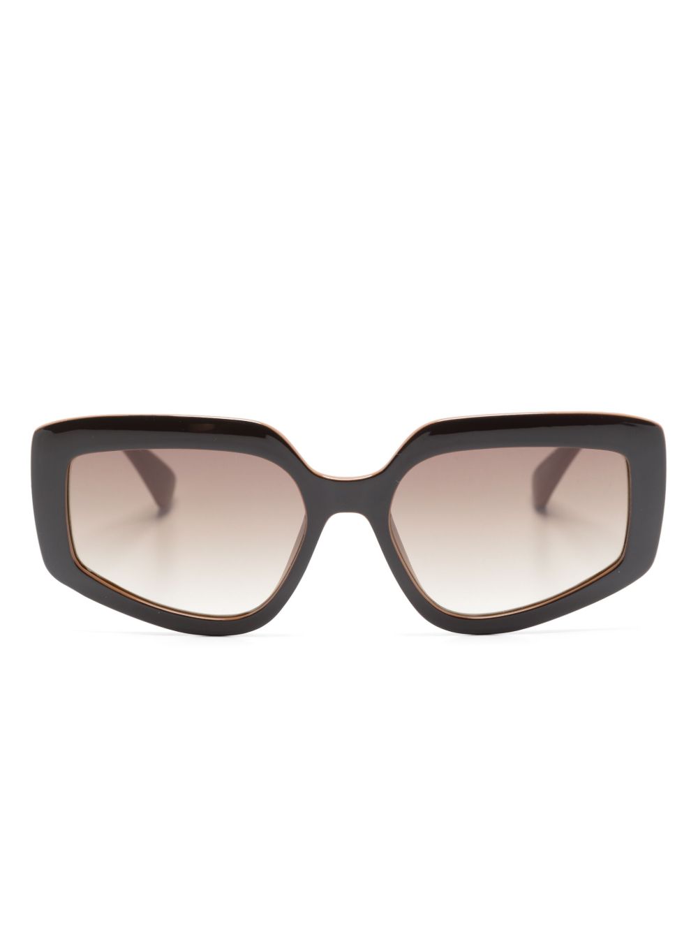 Max Mara Eyewear MM069 几何形镜框太阳眼镜 - 褐色