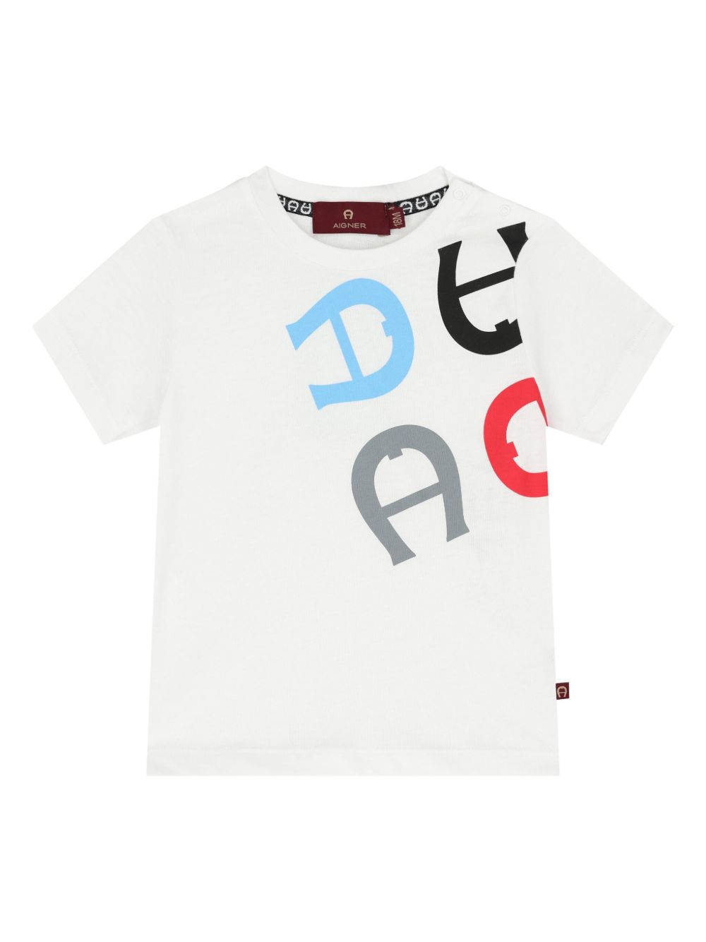 Aigner Kids logo印花T恤 - 白色
