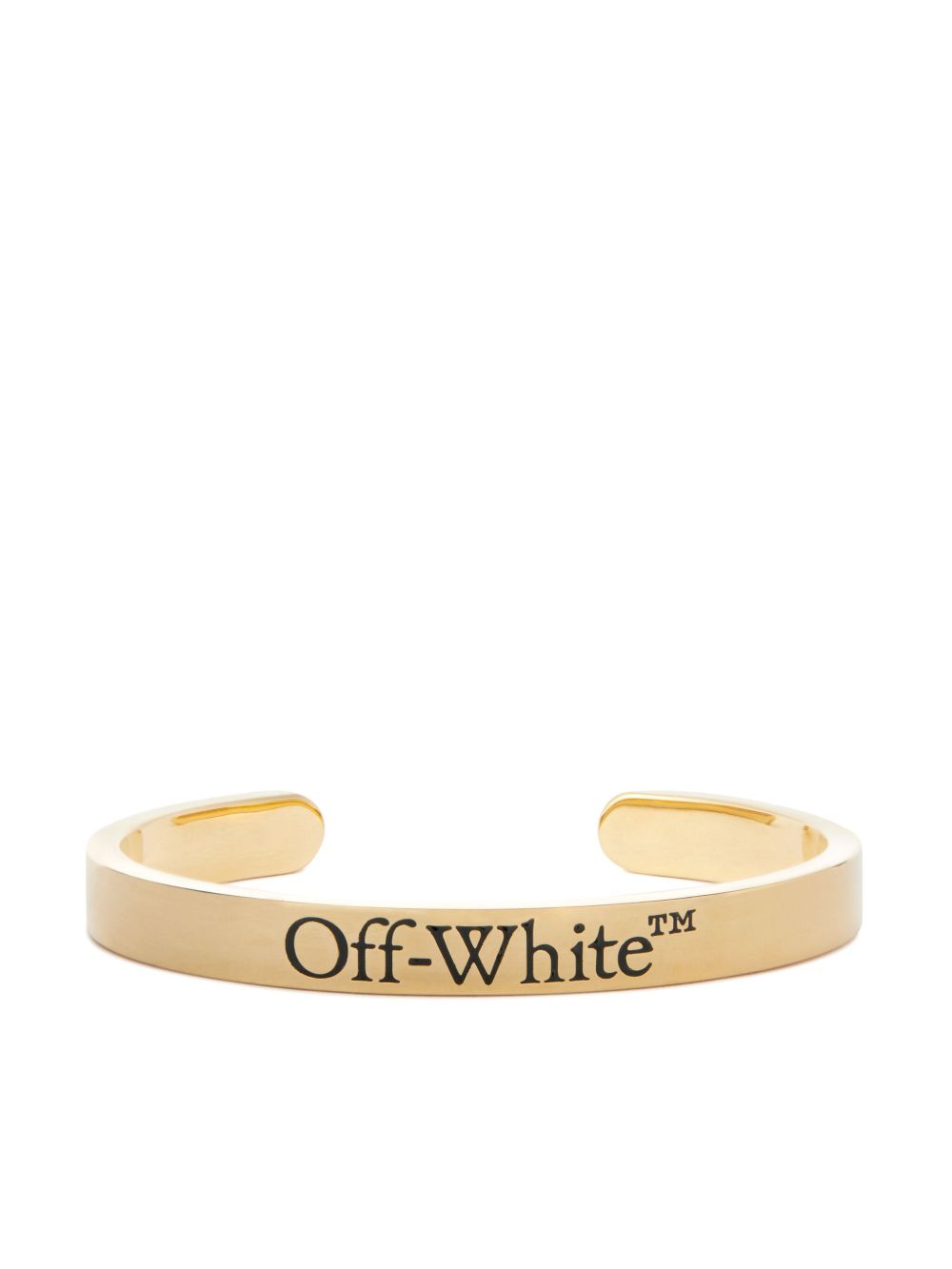Off-White logo雕刻手镯 - 金色