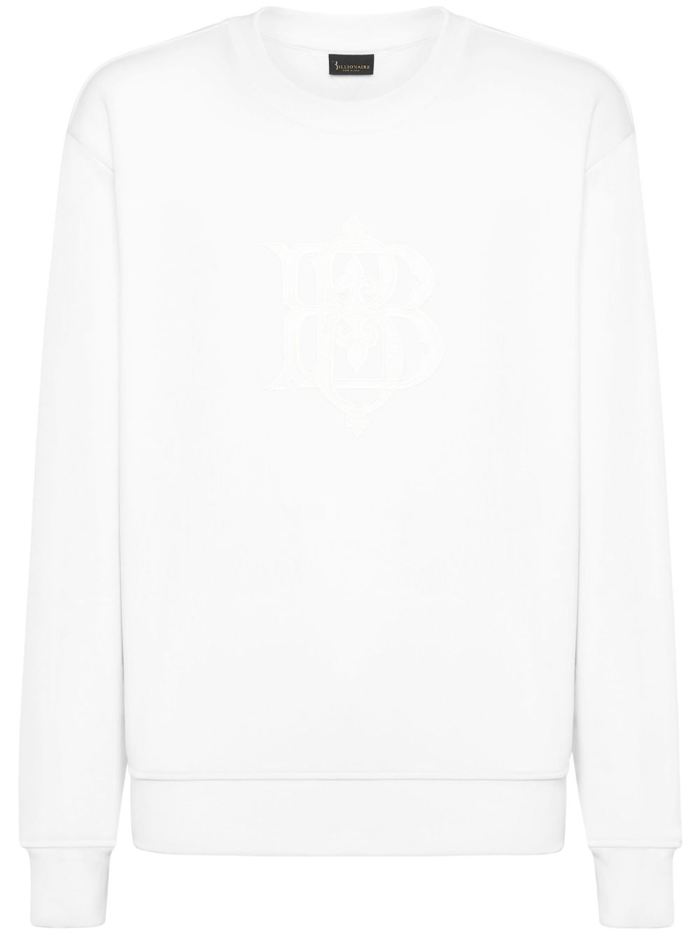 Billionaire logo贴花棉卫衣 - 白色