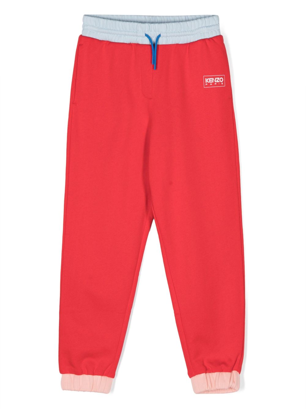 Kenzo Kids 拼色棉混纺运动裤 - 红色