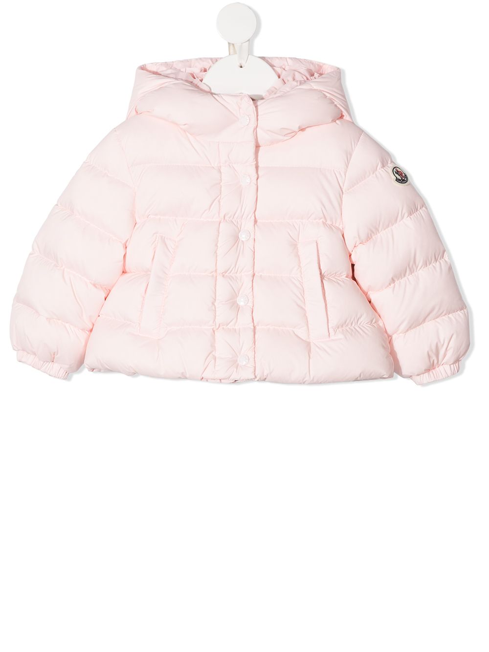 Moncler Enfant 羽绒连帽夹克 - 粉色