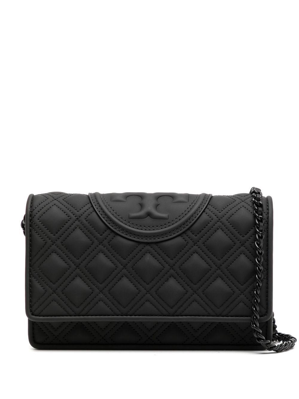 Tory Burch Fleming Matte Chain 钱包 - 黑色
