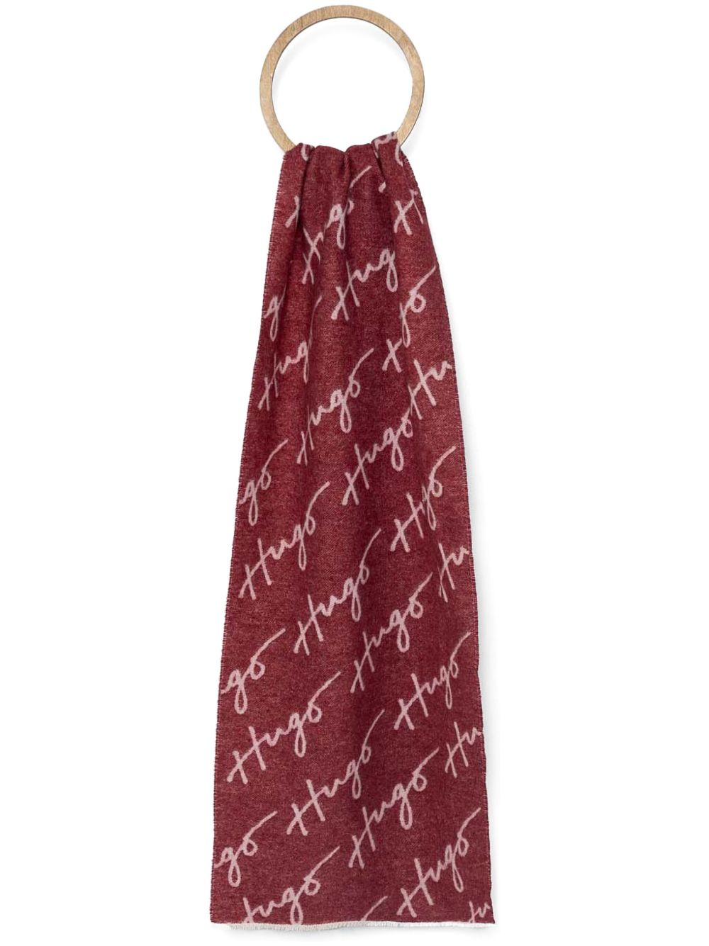 HUGO logo scarf - 红色
