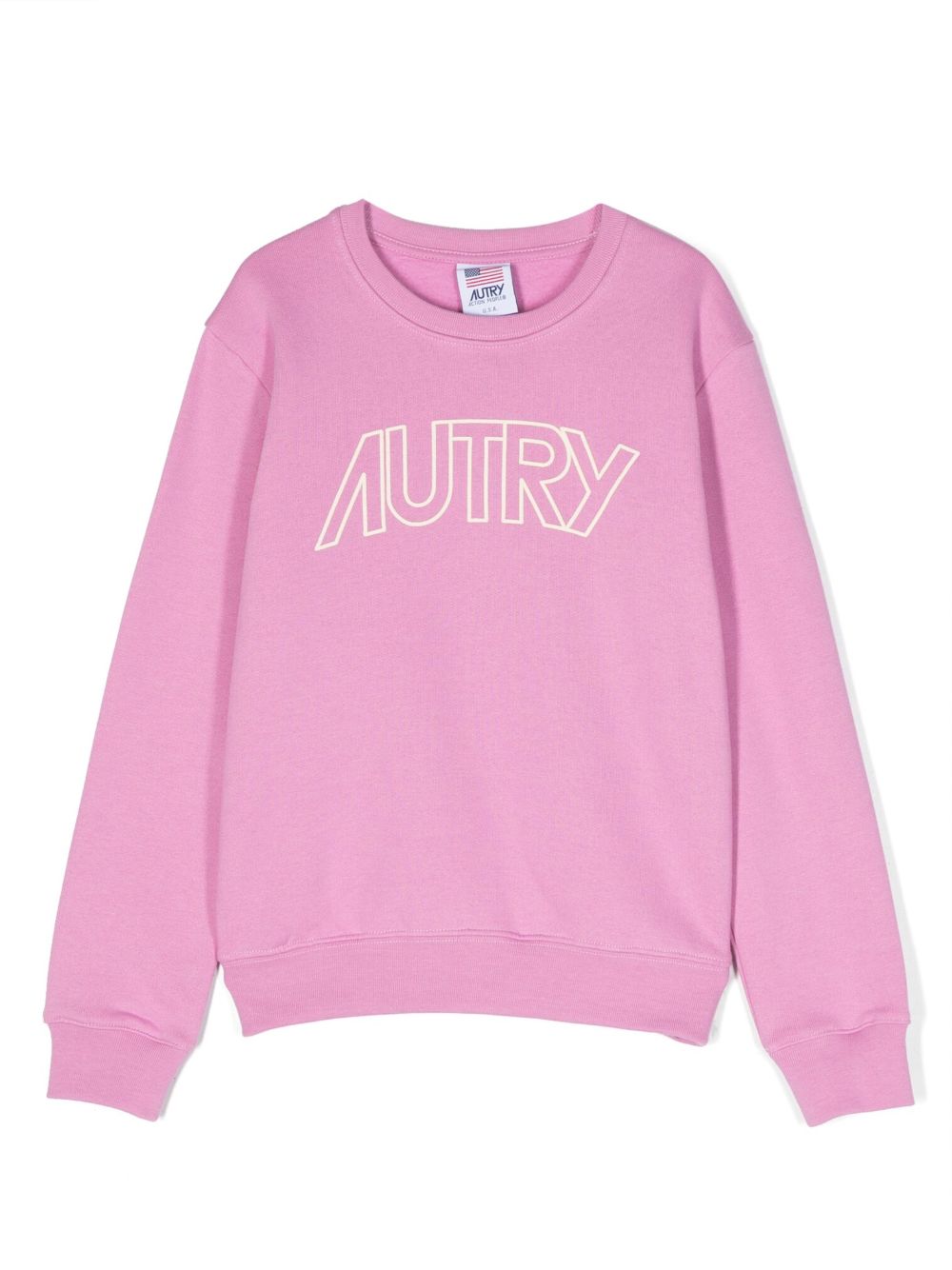 Autry Kids logo印花棉卫衣 - 粉色