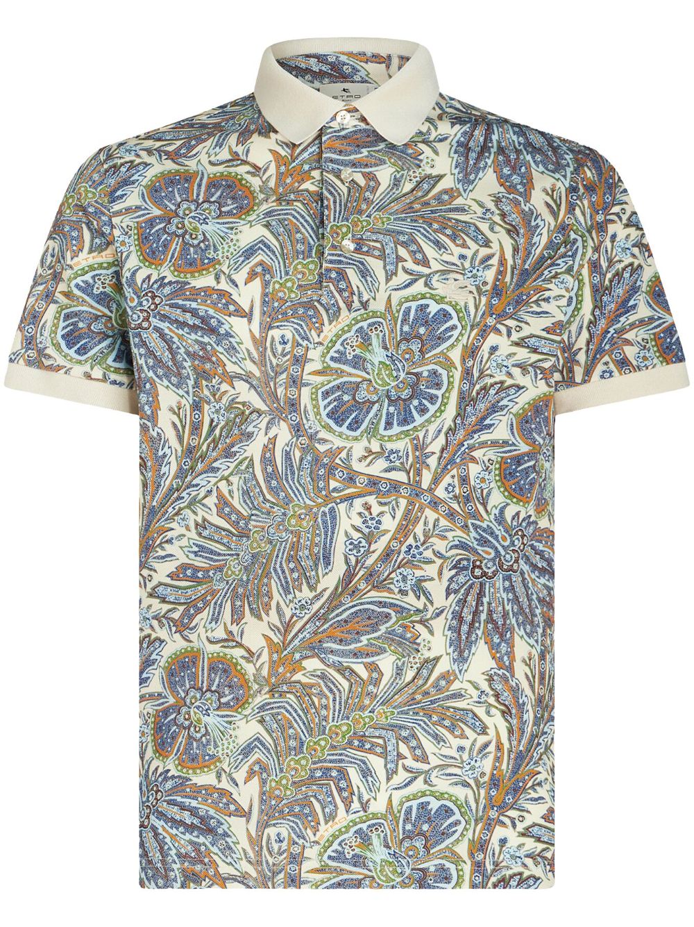 ETRO 花卉印花棉polo衫 - 白色