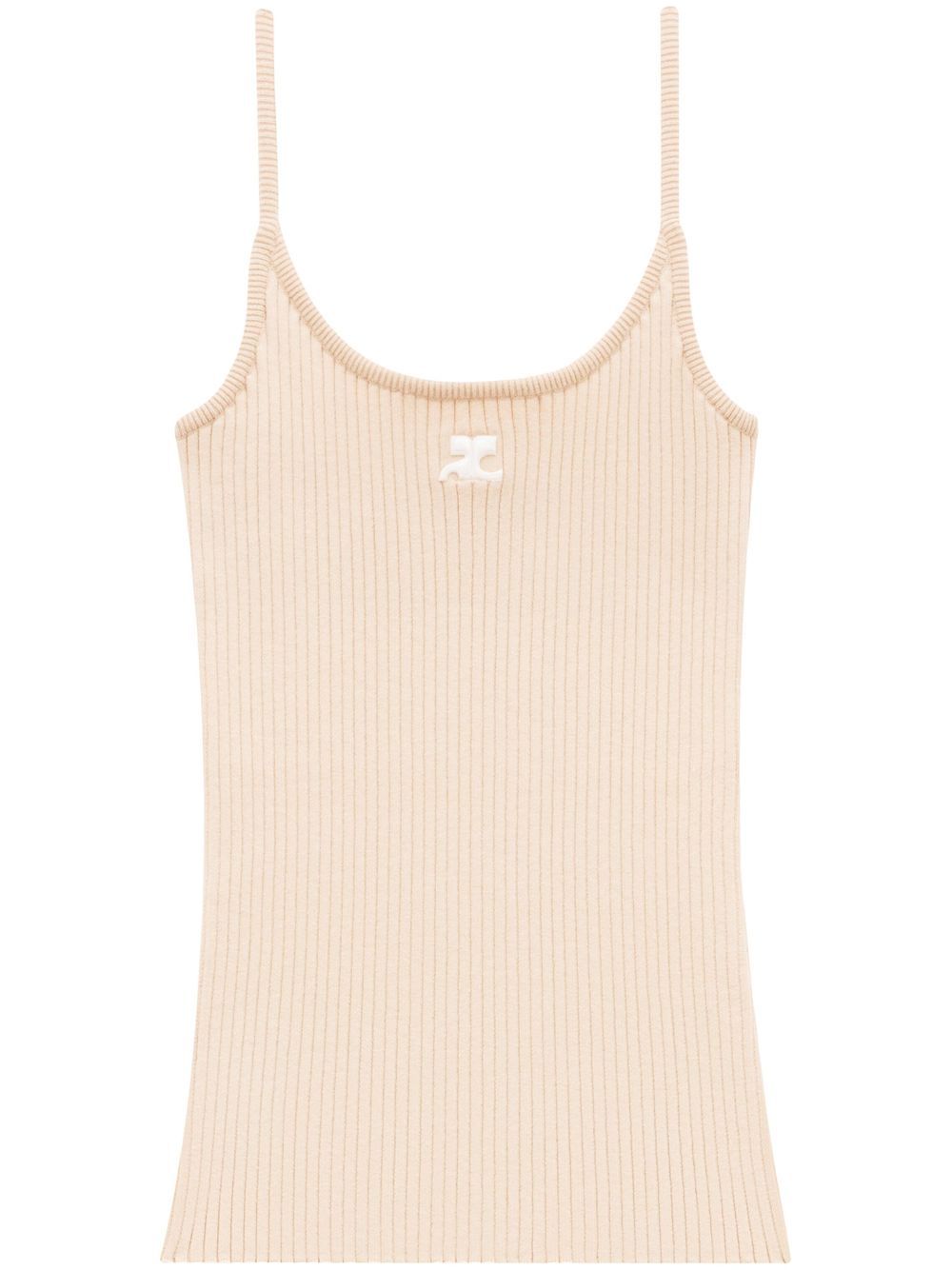 Courrèges logo刺绣坦克背心 - 中性色