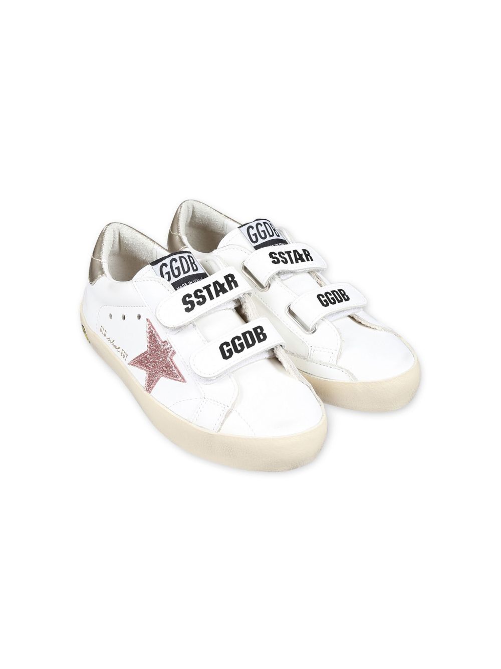 Golden Goose Kids Old School 皮质运动鞋 - 白色