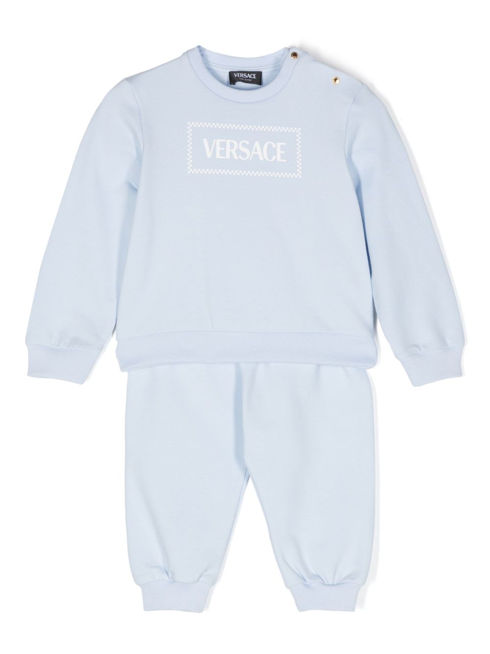 Versace Kids logo印花运动套装 - 蓝色