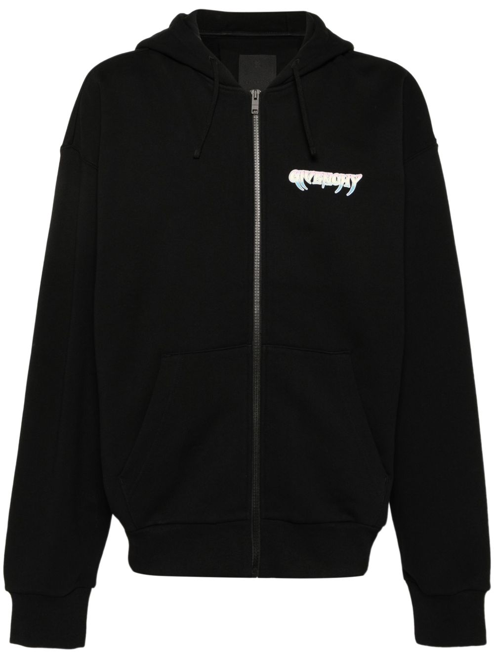 Givenchy logo印花连帽夹克 - 黑色