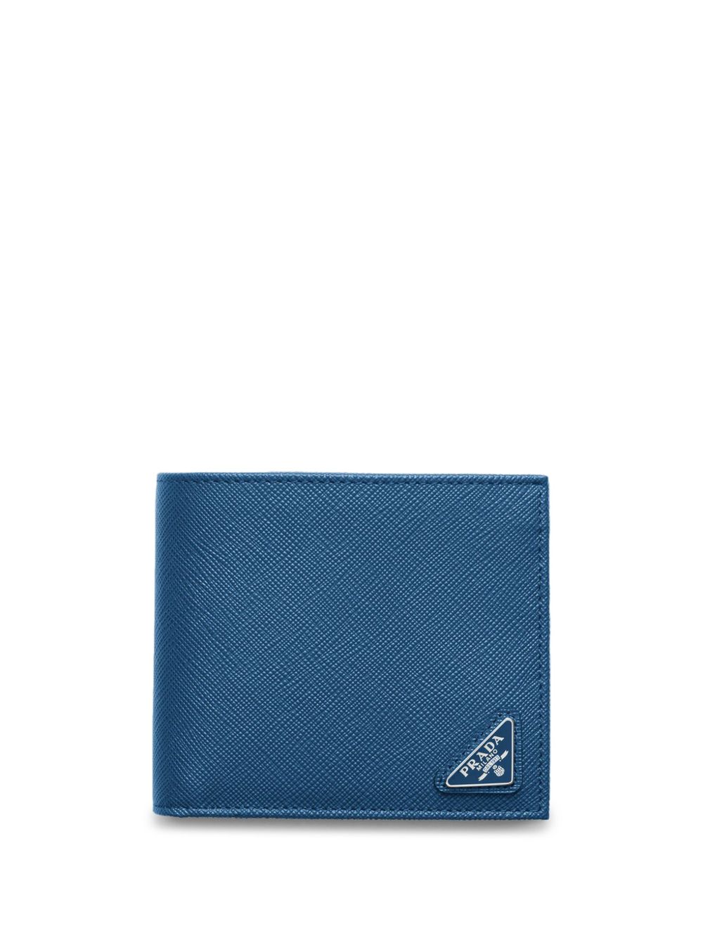 Prada 三角形logo皮质钱包 - 蓝色