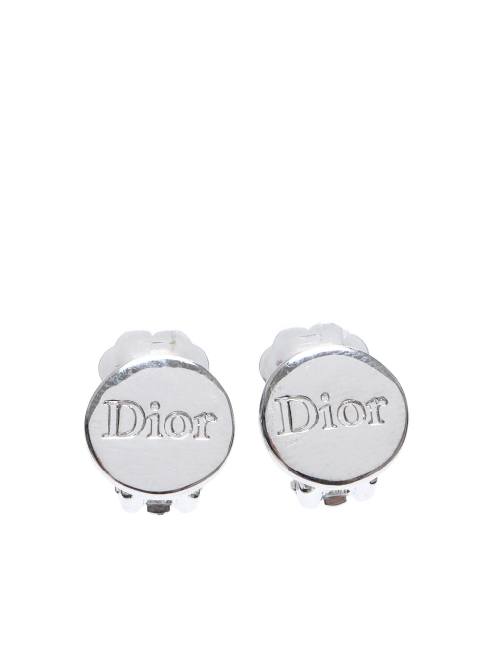 Christian Dior Pre-Owned logo雕刻耳环（典藏款） - 银色