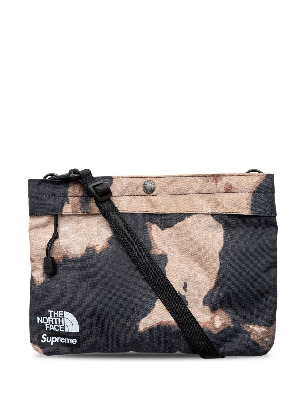 Supreme x TNF 漂白效果牛仔印花单肩包 - 褐色