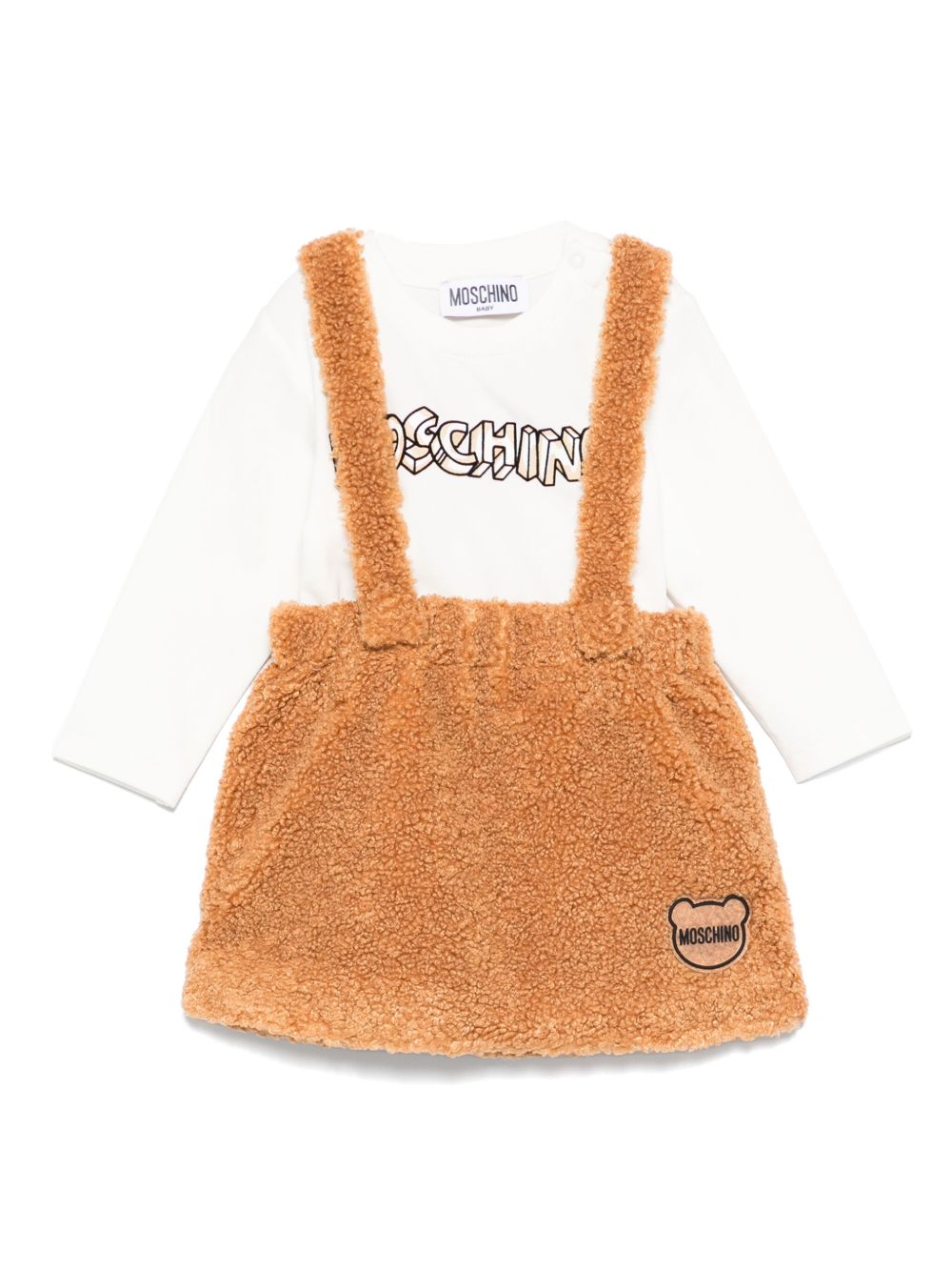 Moschino Kids 标贴半身裙套装 - 白色
