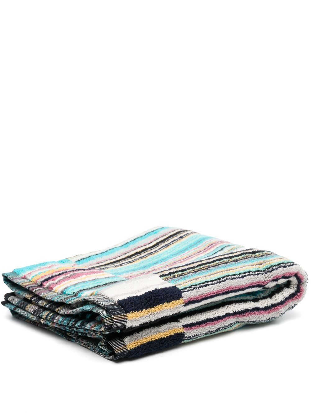 Missoni Home 条纹浴巾 - 蓝色
