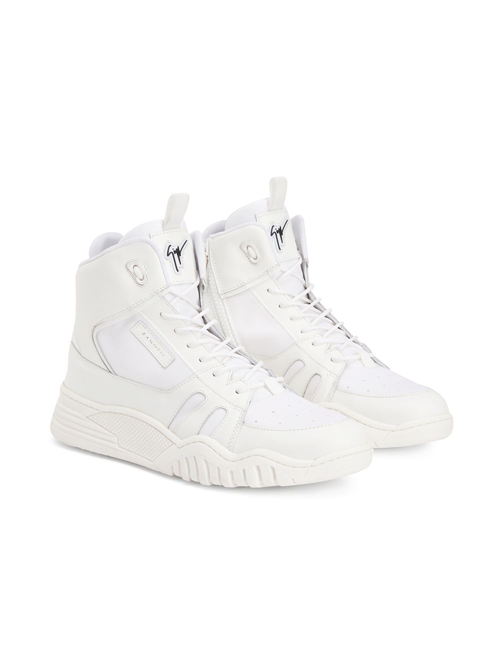 Giuseppe Junior Talon Jr 双色皮质运动鞋 - 白色