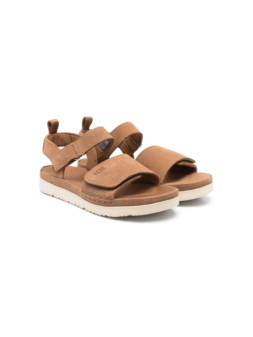 UGG Kids 绒面小牛皮裹踝凉鞋 - 褐色