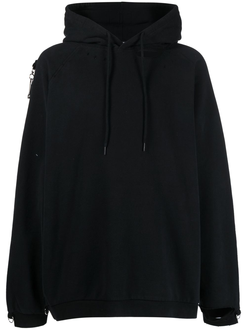 Raf Simons 艺术品印花棉连帽衫 - 黑色