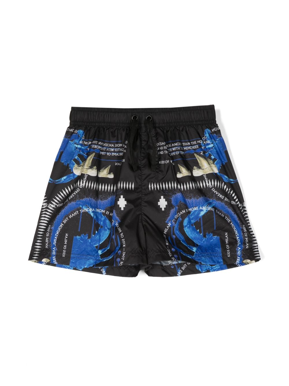 Marcelo Burlon County Of Milan Kids 图案印花泳裤 - 蓝色