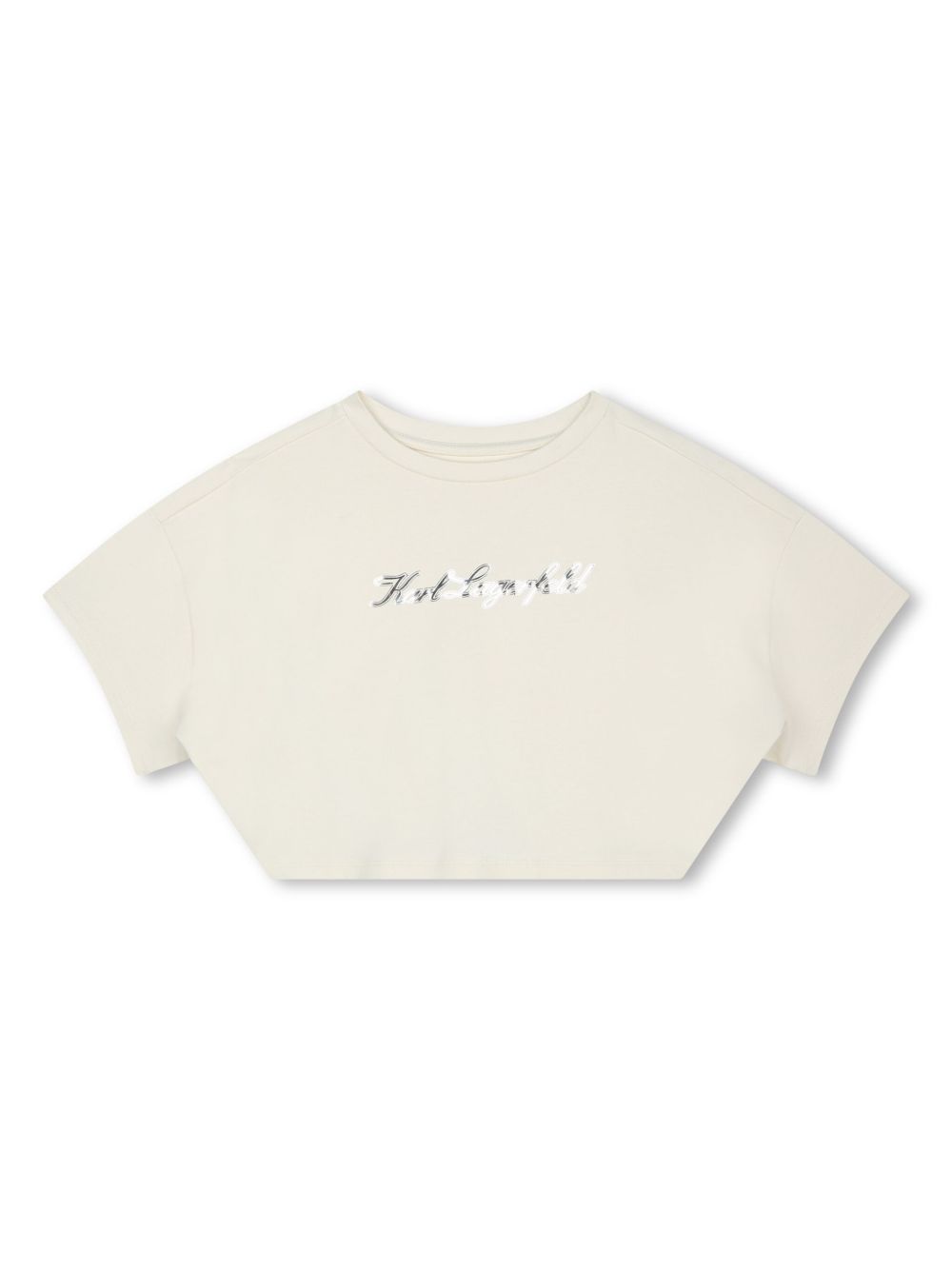 Karl Lagerfeld Kids Karl Signature 短款T恤 - 白色