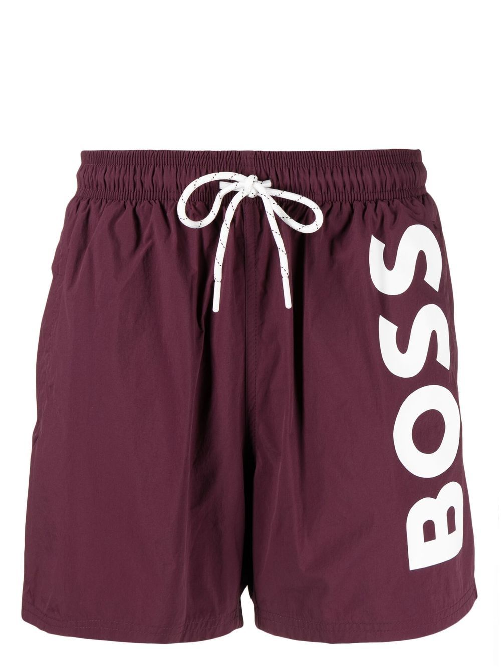 BOSS logo印花泳裤 - 紫色