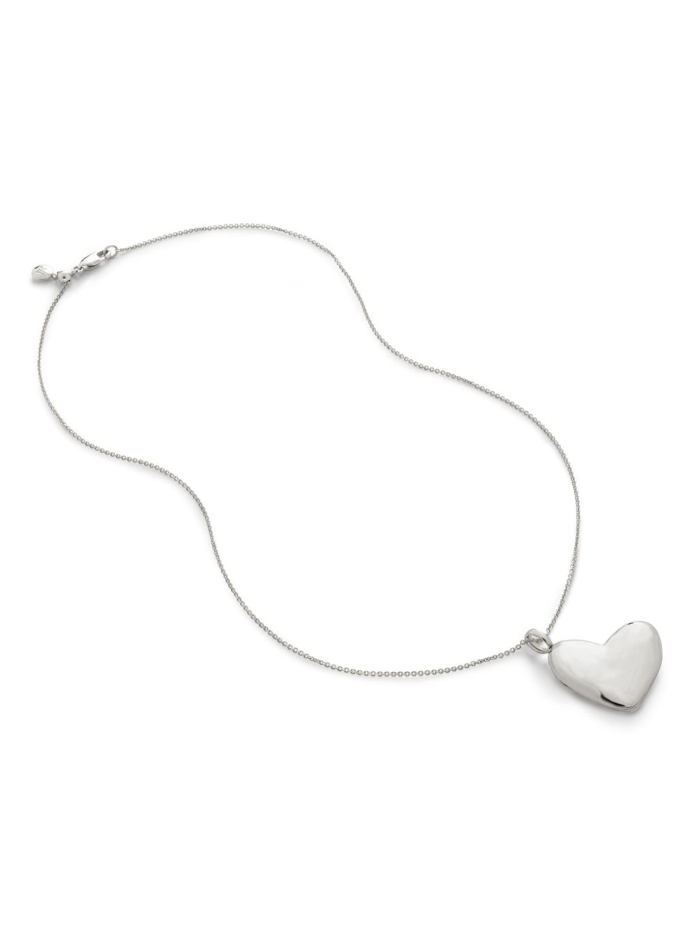 Monica Vinader Heart Locket 项链 - 银色
