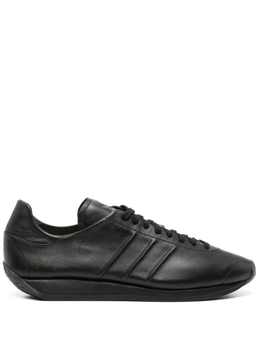 Y-3 x Adidas Country 皮质运动鞋 - 黑色
