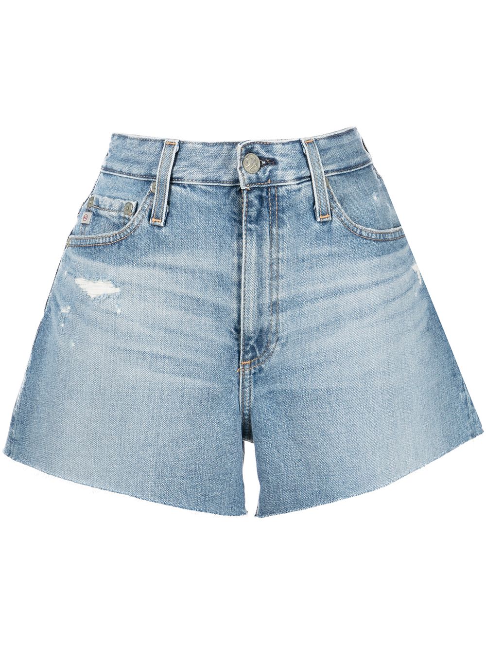 AG Jeans Alexis 高腰牛仔短裤 - 蓝色