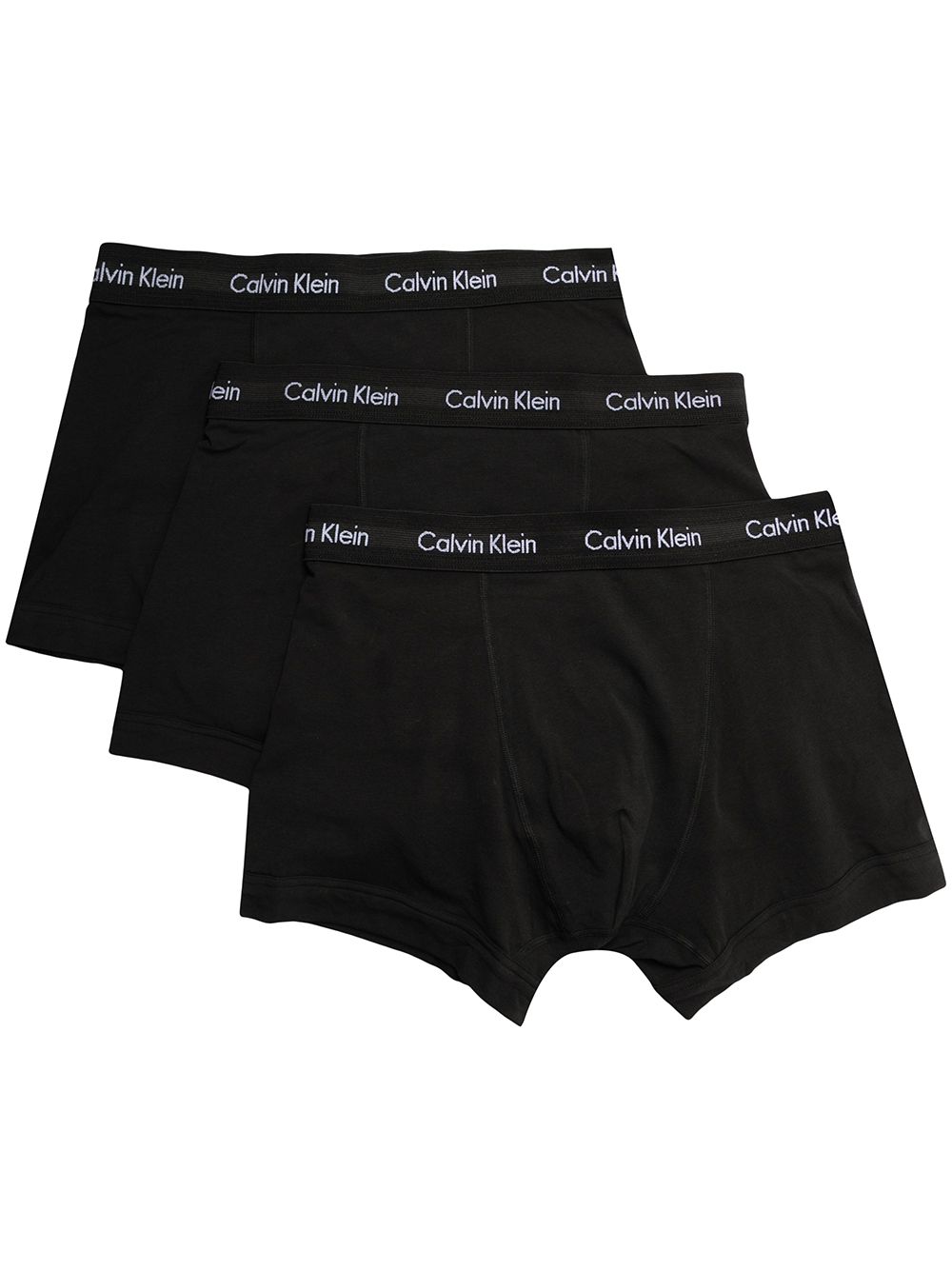 Calvin Klein logo裤腰四角裤（三件装） - 黑色