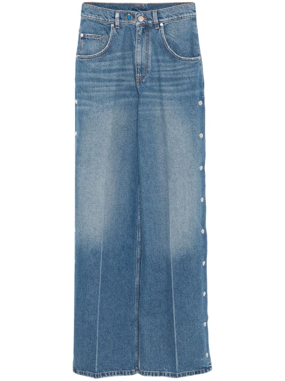 Stella McCartney 铆钉缀饰牛仔裤 - 蓝色