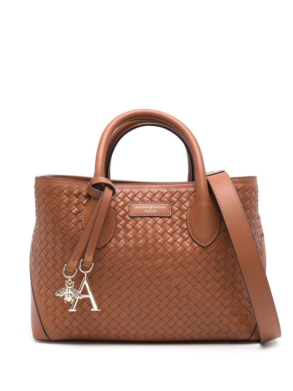 Aspinal Of London London 中号编织手提包 - 褐色