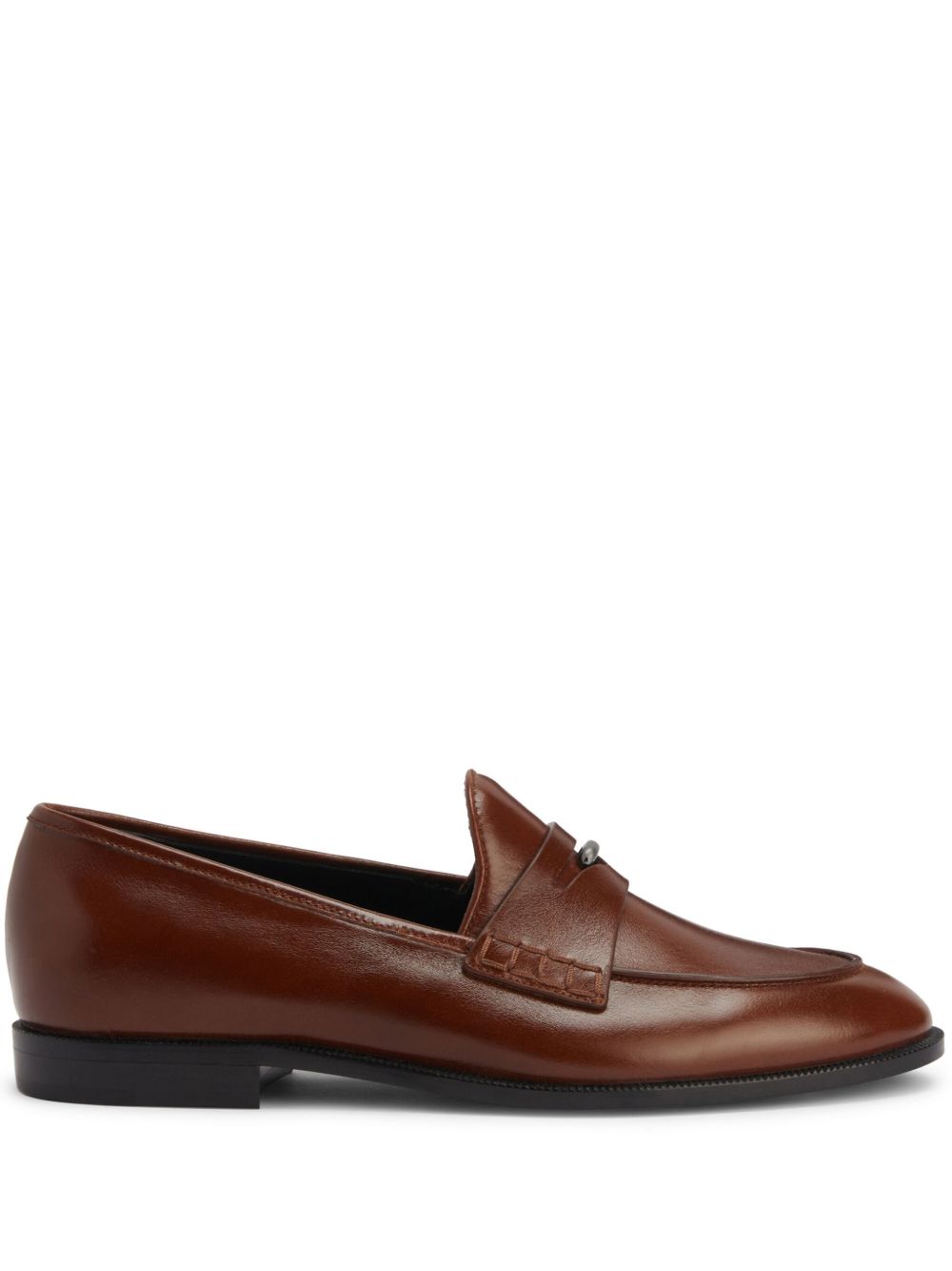 Giuseppe Zanotti Archiel 皮质经典乐福鞋 - 褐色