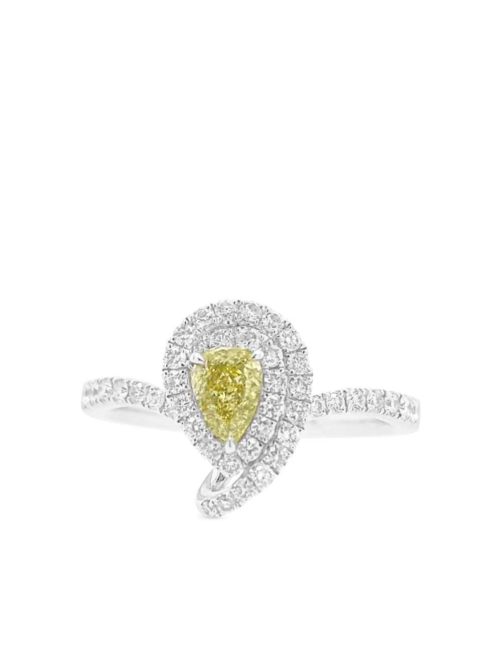 HYT Jewelry 铂金黄白钻石戒指 - 银色