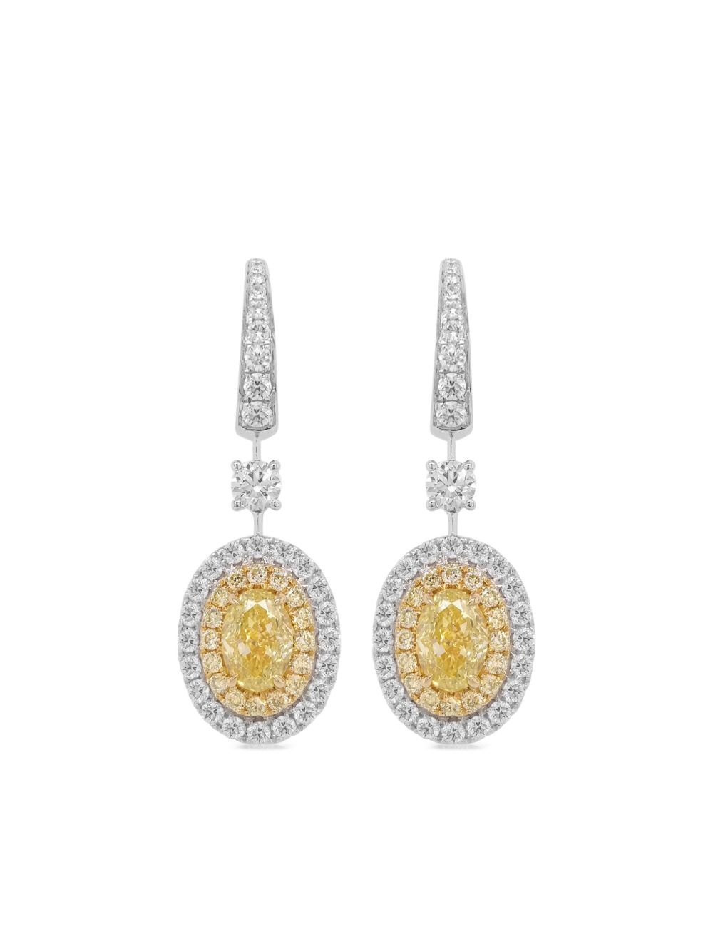 HYT Jewelry 18K白金钻石耳环 - 白色