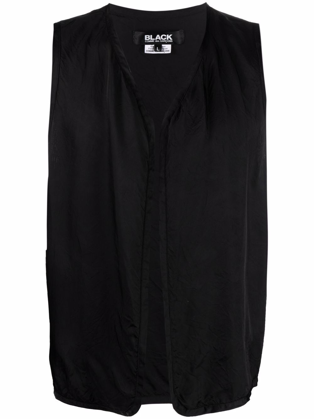 Black Comme Des Garçons logo刺绣马甲 - 黑色