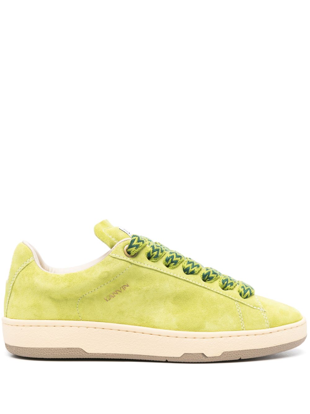 Lanvin Curb Lite 绒面皮运动鞋 - 绿色