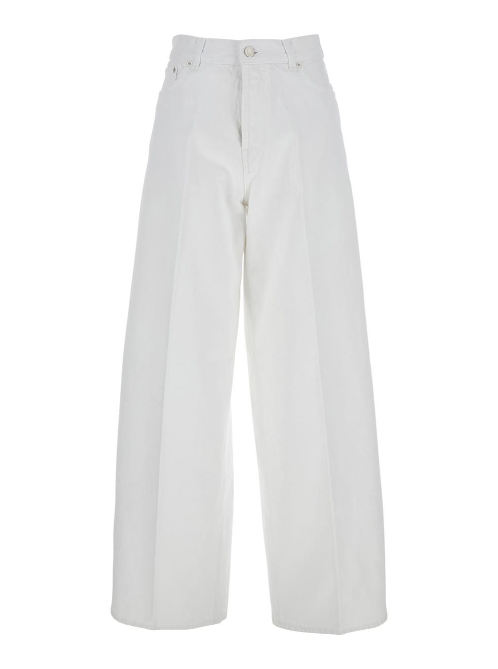 Haikure bethany White Jeans With Logo Patch On The Back In Cotton And Linen Blend Woman