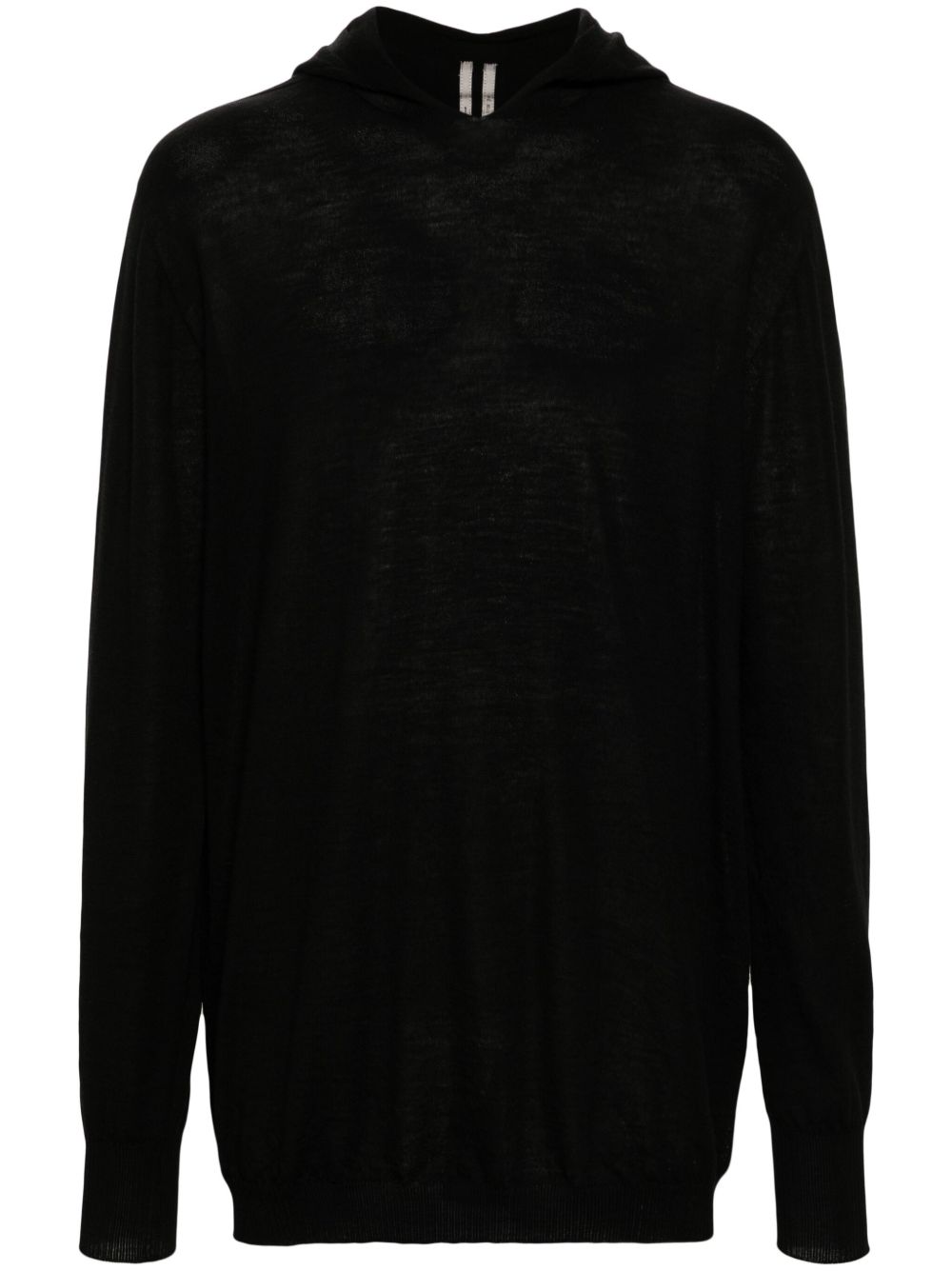 Rick Owens 密织连帽毛衣 - 黑色