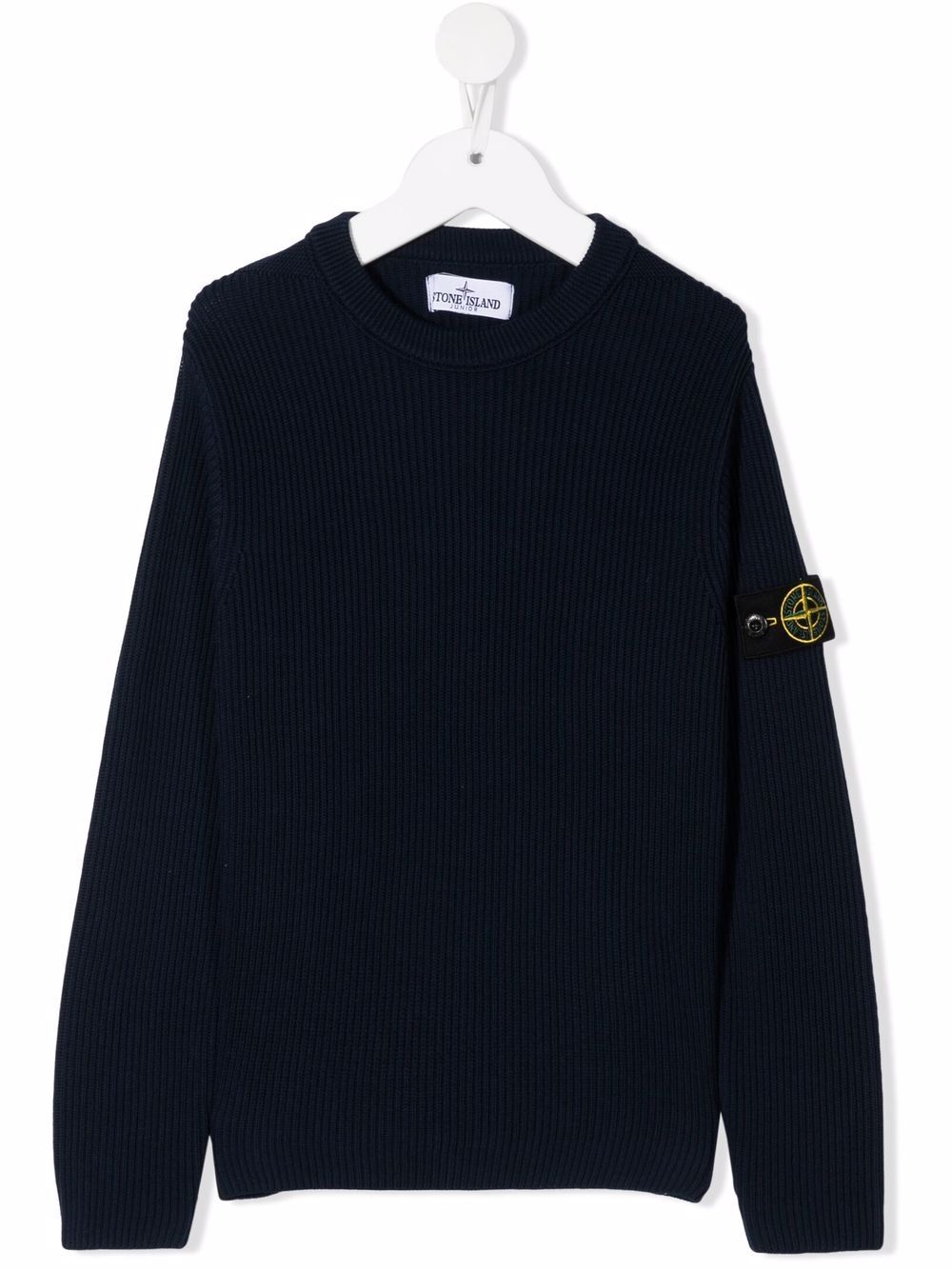 Stone Island Junior 标贴衣袖卫衣 - 蓝色